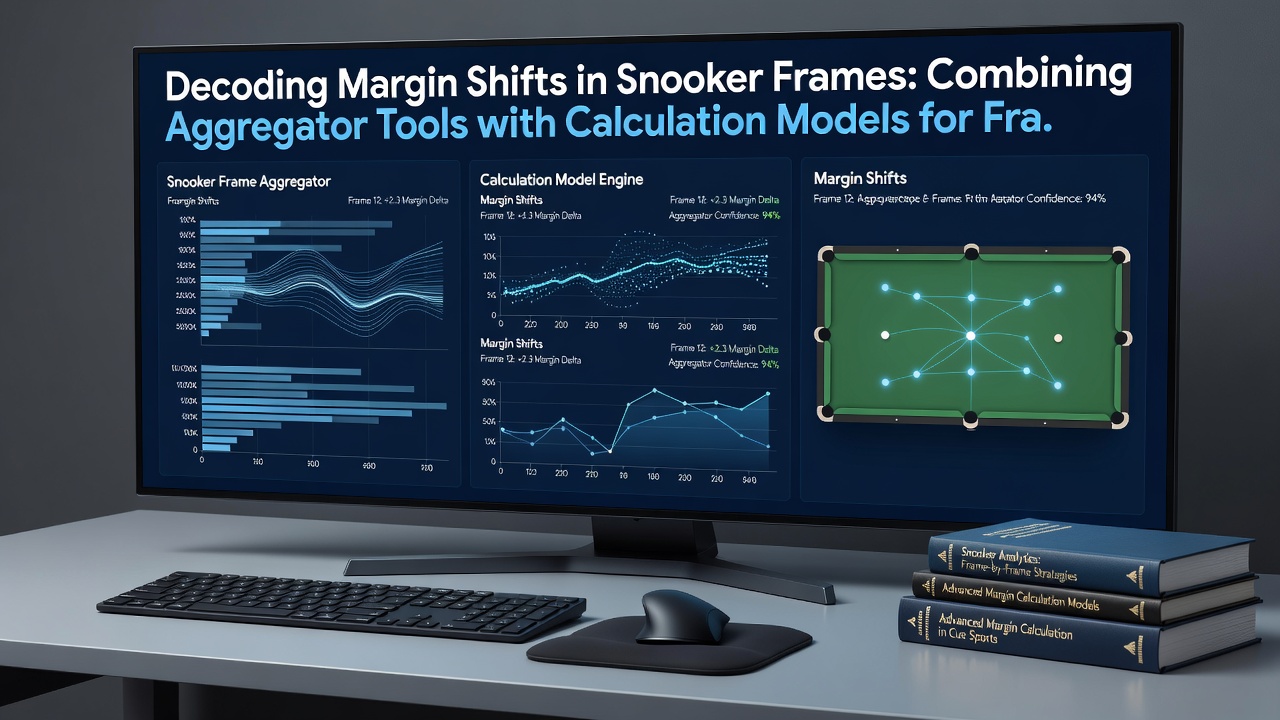 Close-up of snooker balls with digital margin tracking interface