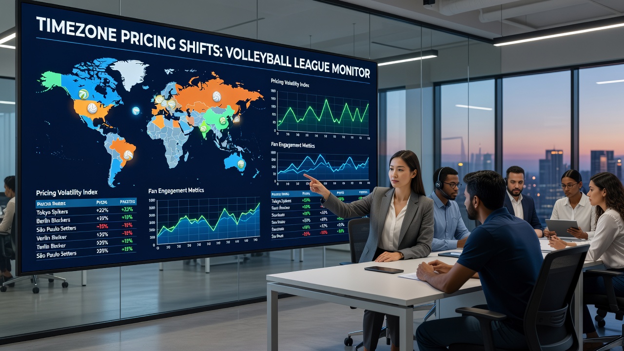 Dashboard view of layered positioning tools tracking volleyball odds with timezone synchronization indicators