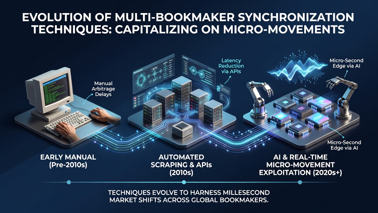 Illustration of modern API-driven synchronization networks monitoring wagering lines across global bookmakers in off-peak periods