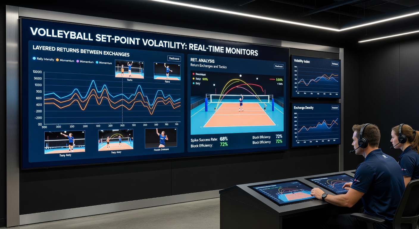 Layered returns visualization between volleyball betting exchanges and retail books during set point volatility